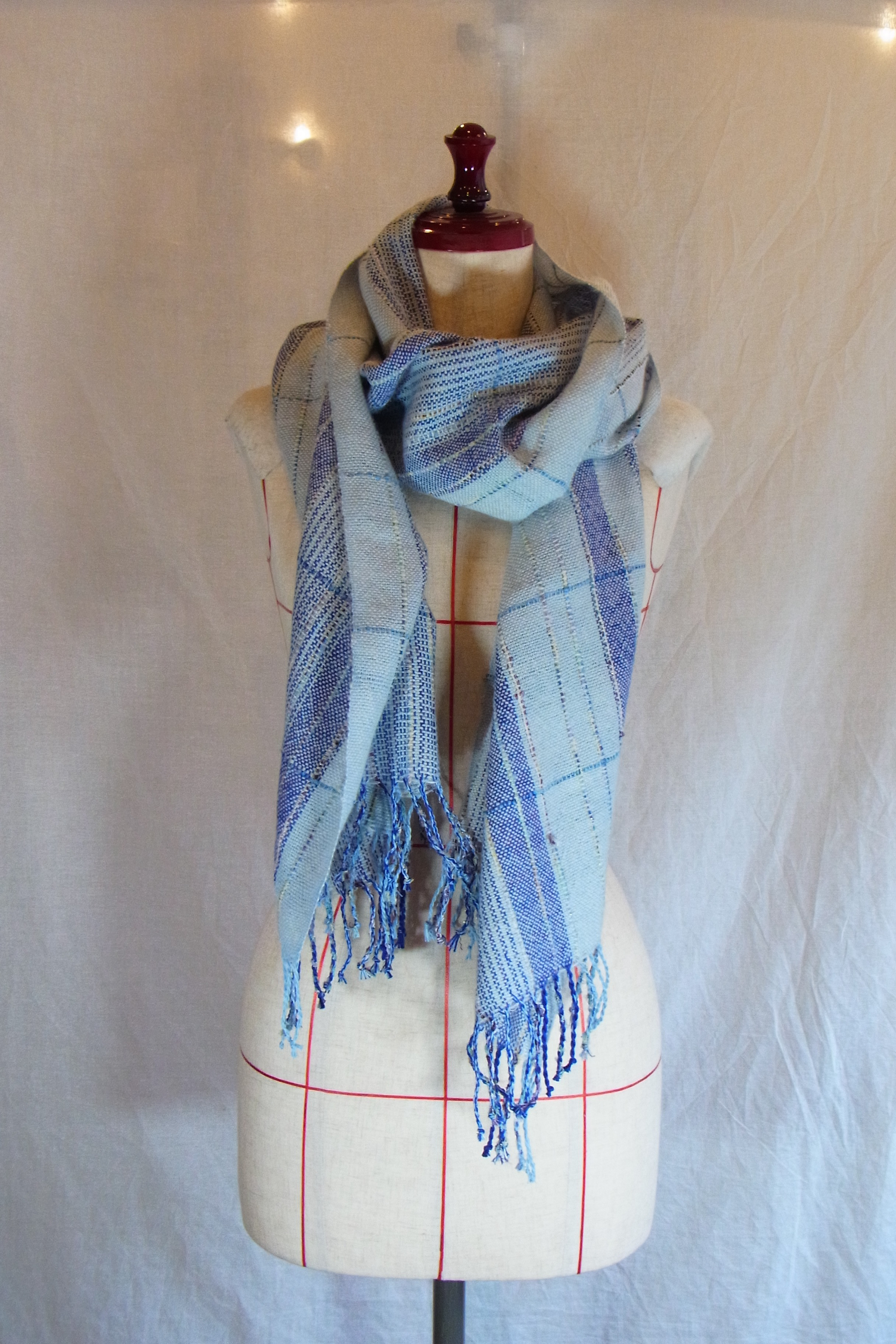 大判手織りマフラー