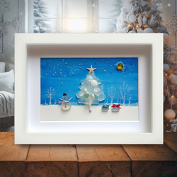 クリスマスツリー “やさしい光の降る夜に”〉シーグラスアート その他