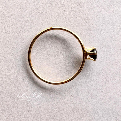 ブラックスピネル6本爪リング 11号/14KGF 指輪・リング IshinoOto