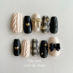 パンダネイル】☕︎ネイルチップ サイズオーダー可☕︎ ネイルチップ