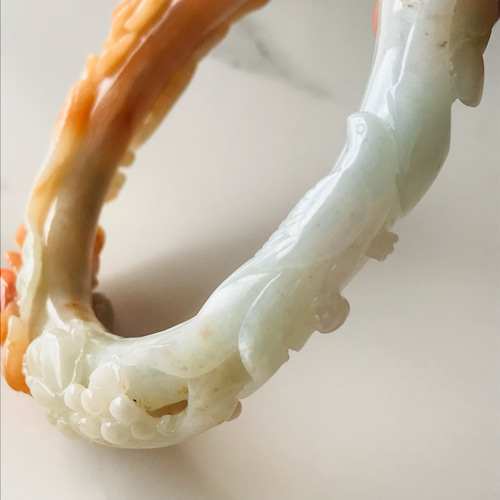 【B5010-0145】翡翠　ヒスイ　バングル　ミャンマー産　59.4mm B5010-0145】翡翠ヒスイバングルミャンマー産59.4mm