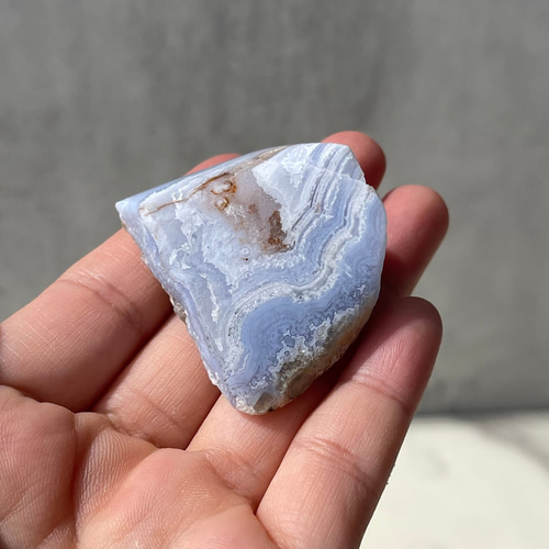 ☆商談中☆ 天然.ブルーレースアゲート.(空色縞瑪瑙)