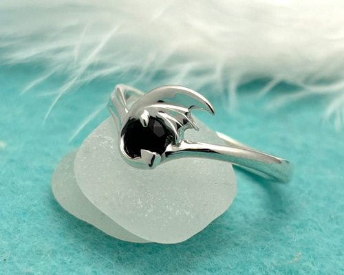 シルバー、羽モチーフオープンリング 41f215921ae8d84455b06db738d3fe