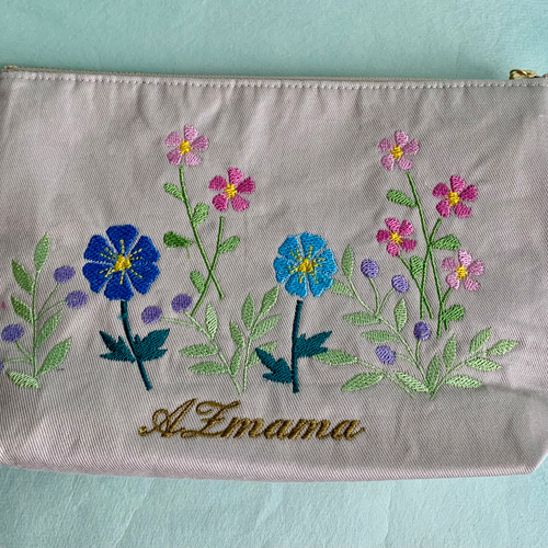 Kate Spade Spade Flower Jacquard Stripe Pouch Wristlet Blue