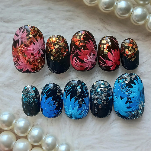 受注製作】 彼岸花 ネイルチップ No.248 ネイルチップ（つけ爪