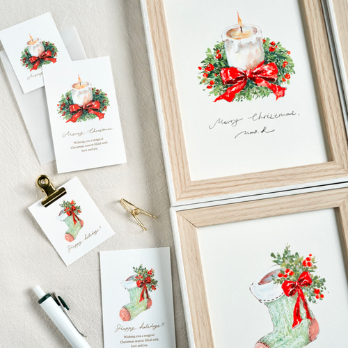 ミニカードーChristmasー【選べる絵柄／10枚入】 クリスマスカード