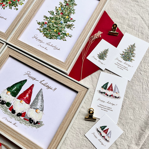 ミニカードーChristmasー【選べる絵柄／10枚入】 クリスマス
