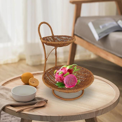 フルーツスタンド トレー トレイ ラック ラタン ナチュラル フルーツ