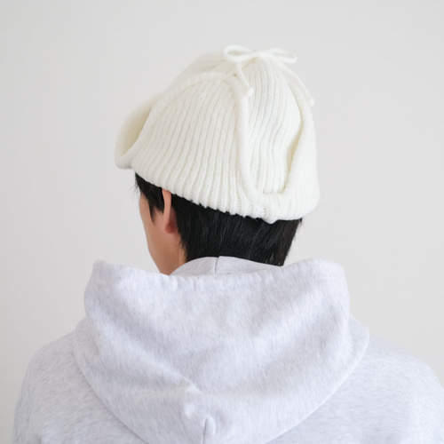 モヘアニットフライトキャップ 耳付き ユニセックス メンズ