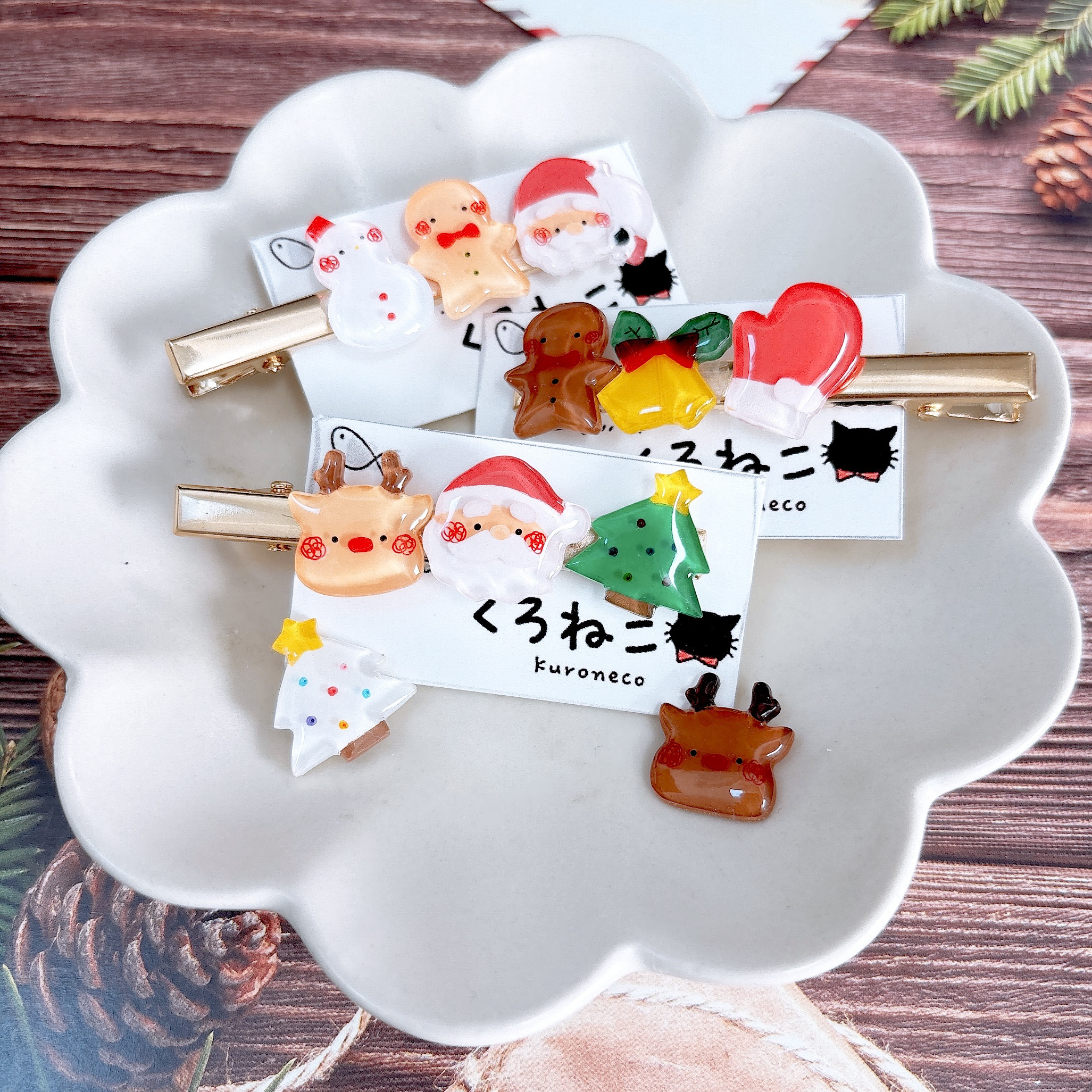 【No.98クリスマス2】ベビーヘアクリップ♡ヘアピン セミオーダーメイド No.98クリスマス2】ベビーヘアクリップ♡ヘアピン セミオーダーメイド