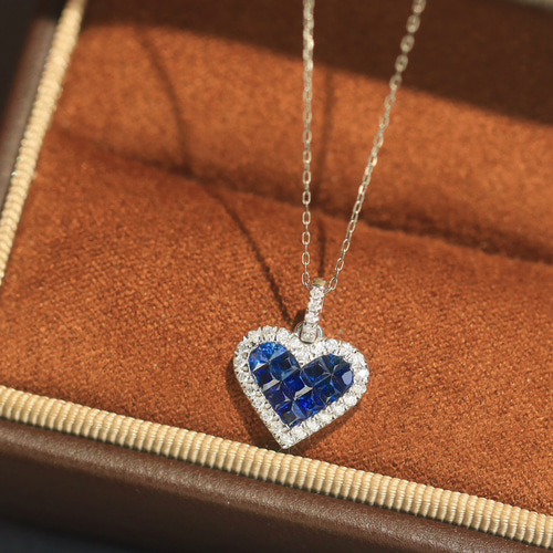 ハート形 サファイアペンダントトップk18 ペンダントトップ パール  