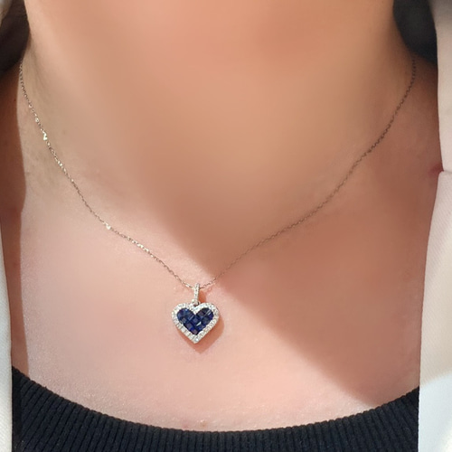 ハート形 サファイアペンダントトップk18 ペンダントトップ パール  