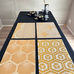 ◼︎C1155◼︎高級袋帯 正絹 八つ藤の丸文 テーブルランナー(〜270cm