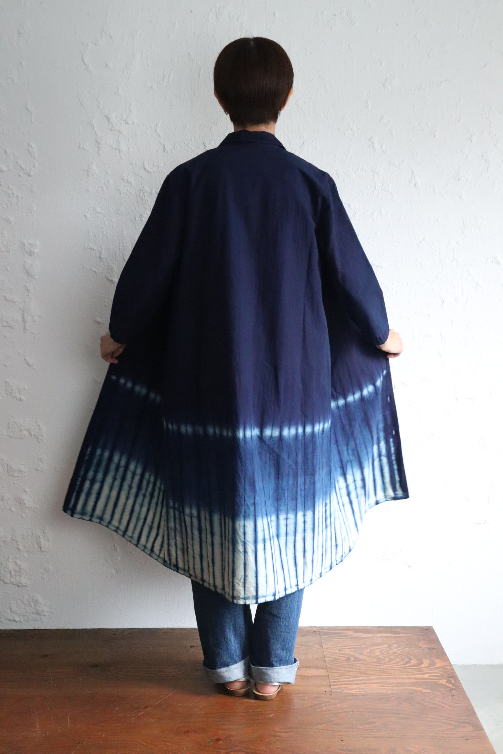 藍染　長袖シャツワンピ　サーカス 28,600円