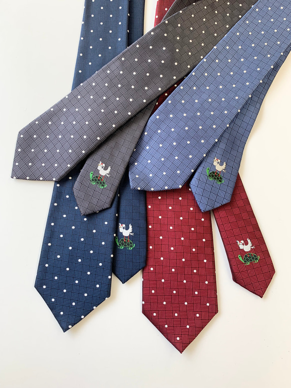 縁起ネクタイ　鶴は千年、亀は万年　送料無料　ワイン 7枚目の画像