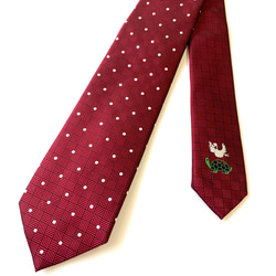 縁起ネクタイ　鶴は千年、亀は万年　送料無料　ワイン 2枚目の画像