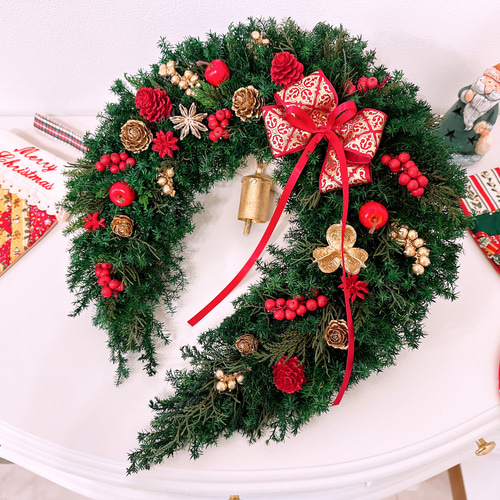 特集ページ掲載】幸運よ呼ぶ馬蹄形 クリスマスリース クリスマス