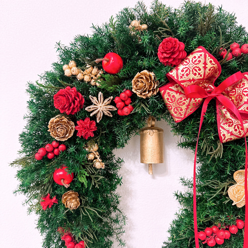 特集ページ掲載】幸運よ呼ぶ馬蹄形 クリスマスリース クリスマス