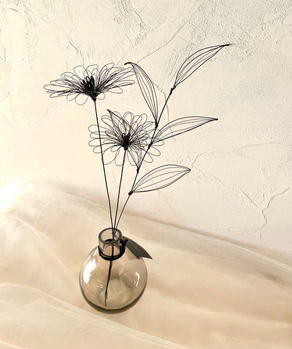 ◎No．68 お花スワッグ ワイヤーアート ワイヤークラフト ワイヤー