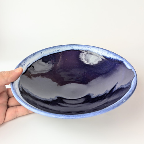 瑠璃色の中皿 【手仕事 民藝 和 陶器】 中皿 酒津焼 kazu