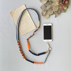 受注制作】パラコードで作るスマホショルダーストラップ(ネイビー