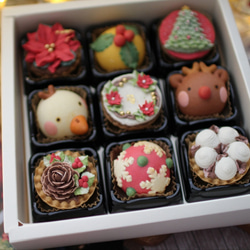 （クリスマス近辺配送）クリスマスあんフラワークッキー9個入り 食べられるお花！あんこのお花！クリスマス　高級ギフト 11枚目の画像