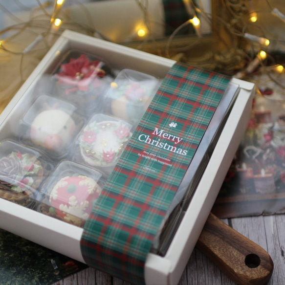 （クリスマス近辺配送）クリスマスあんフラワークッキー9個入り 食べられるお花！あんこのお花！クリスマス　高級ギフト 8枚目の画像