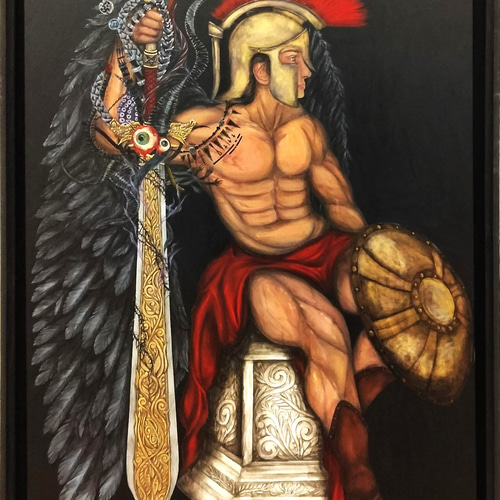 絵画展入選作品】悪魔に魂を売る剣闘士 / 117×91㎝ F50 特大 絵画展入選作品】悪魔に魂を売る剣闘士 / 117×91㎝ F50 特大