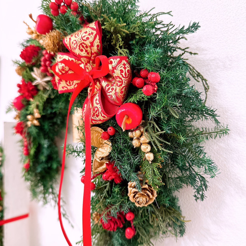 特集ページ掲載】幸運よ呼ぶ馬蹄形 クリスマスリース クリスマス