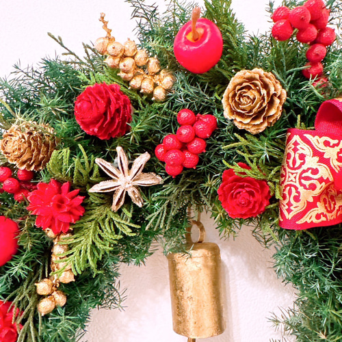 特集ページ掲載】幸運よ呼ぶ馬蹄形 クリスマスリース クリスマス