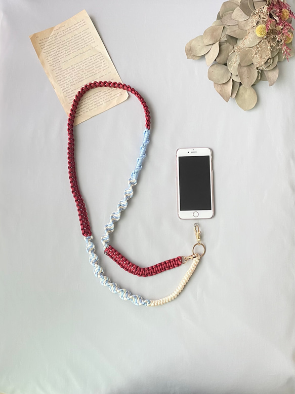 パラコードで作るスマホショルダーストラップ(秋色ボルドー