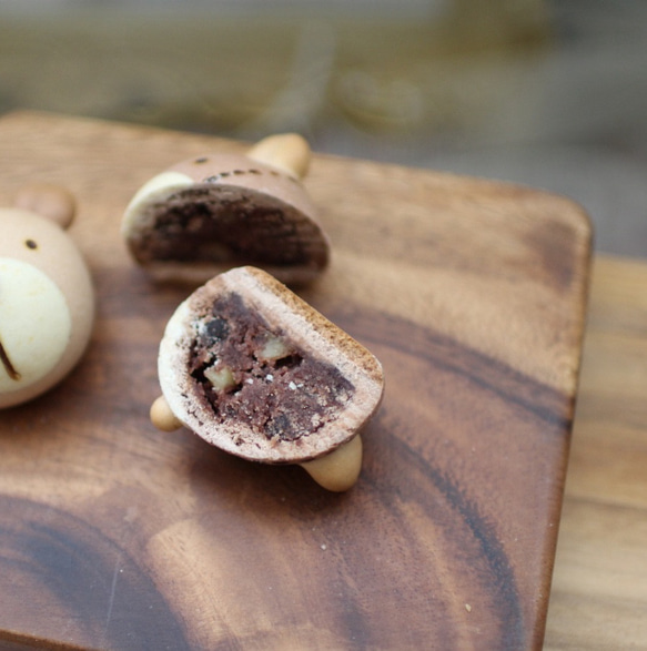 （クリスマス近辺配送）クリスマスあんフラワークッキー＆饅頭 4個入り 6枚目の画像