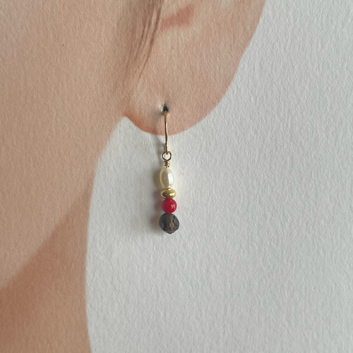 クリスマス限定』Xmas daily 4day 華奢ピアスset 14kgf ピアス