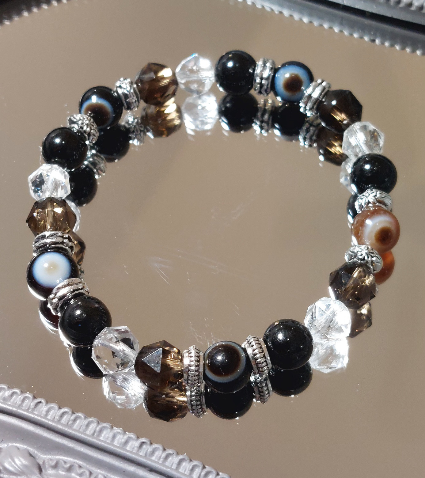 最強のお守り☆羊眼天珠☆にハイパーシーン・スモーキークォーツ・水晶