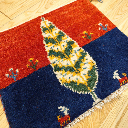 ペルシャ　ギャッベ  ミニマット  42×37.5 茜色　鹿 ギャッベ ミニギャッベ（約40×60cm） – Persiadirect