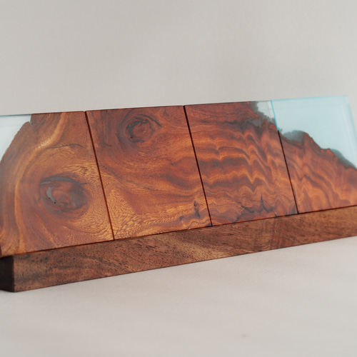 クラロウォールナット×藍色レジンアートコースター 海のレジンアートコースター(恩納BLUE5色セット)｜レジン アート