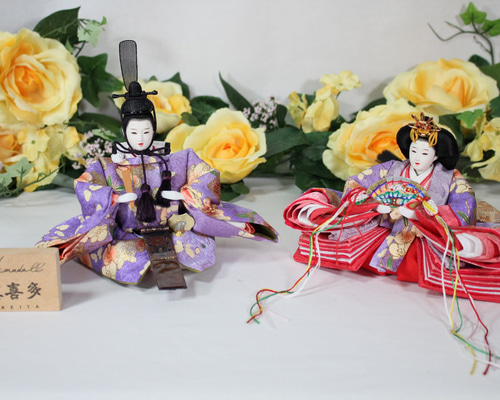 受注製作】手のひらサイズのおひなさま 金彩胡蝶蘭柄。ご自身で