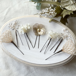 成人式やウェディングに♡大ぶりゴールドフラワーのヘアドレス、髪飾り