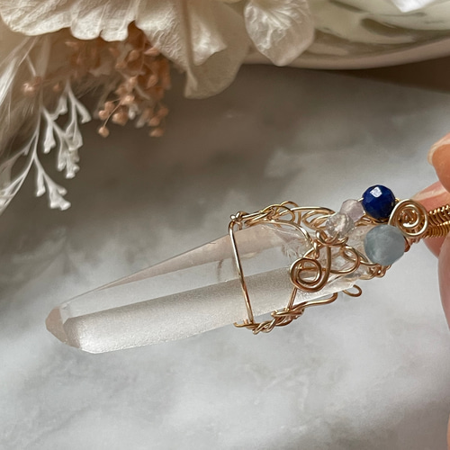 【保証シール付】レムリアンシードクリスタル10金ペンダント 保証シール付】レムリアンシードクリスタル10金ペンダント