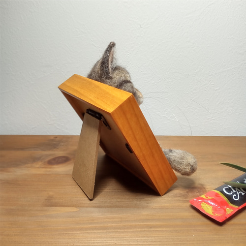 ほっこり♡猫の見える窓】キジトラ猫ver.【羊毛フェルト】【猫