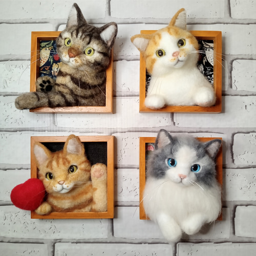 ほっこり♡猫の見える窓】ラグドールver.【羊毛フェルト】【猫