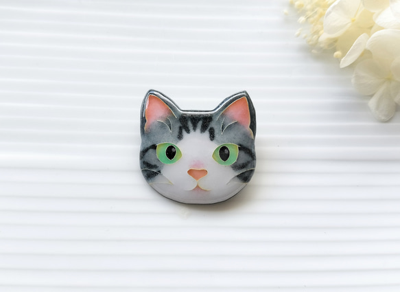 七宝焼き☆おめでたい猫たち5匹セット 5色 トラネコ 寅猫 乏しく