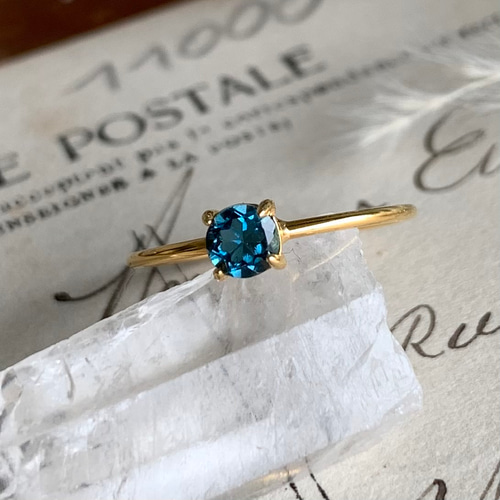 ロンドンブルートパーズ リング silver925/18kgp 刻印入り 11月の