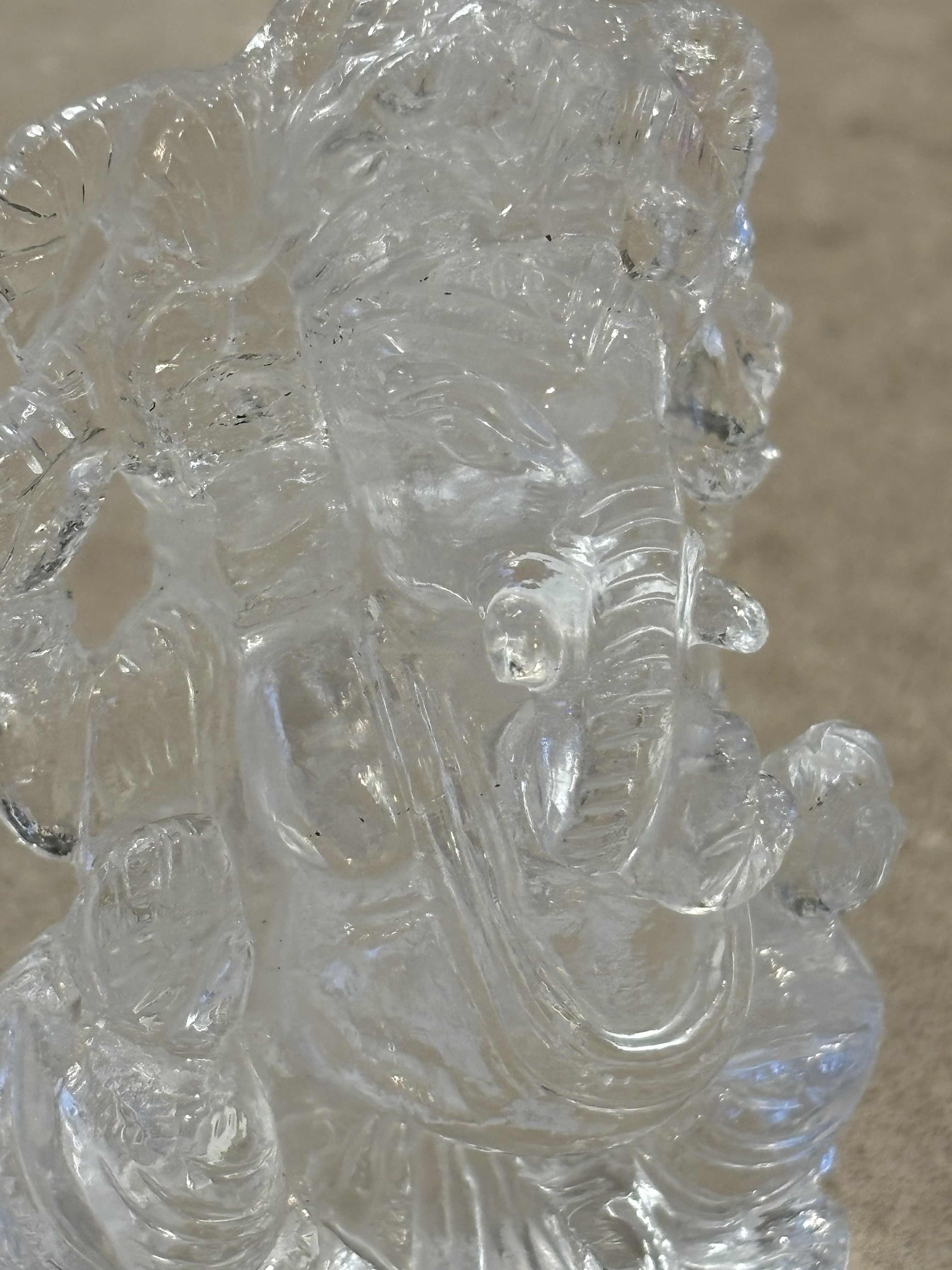 クリアクォーツ ガネーシャ 水晶 高品質】 ヒマラヤ水晶 ガネーシャ クリアクォーツ