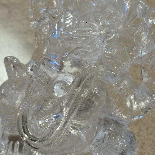 クリアクォーツ ガネーシャ 水晶 カービング】クリアクォーツ（水晶） ガネーシャ ④ | NR