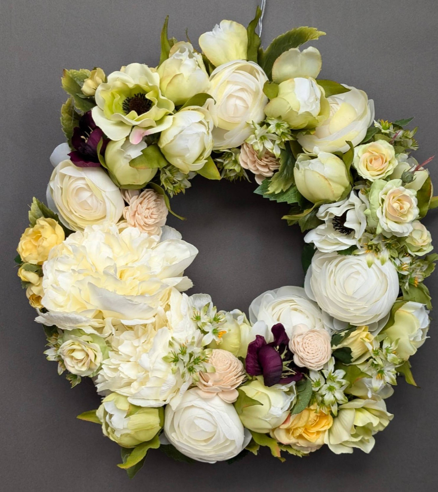 ふわふわと優しい気持ちに(特大)オフホワイトの1つだけのリース