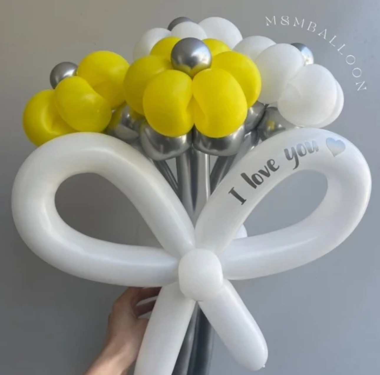 バルーンブーケ【リボン+葉あり】デイジー バルーン花束 バルーンギフト