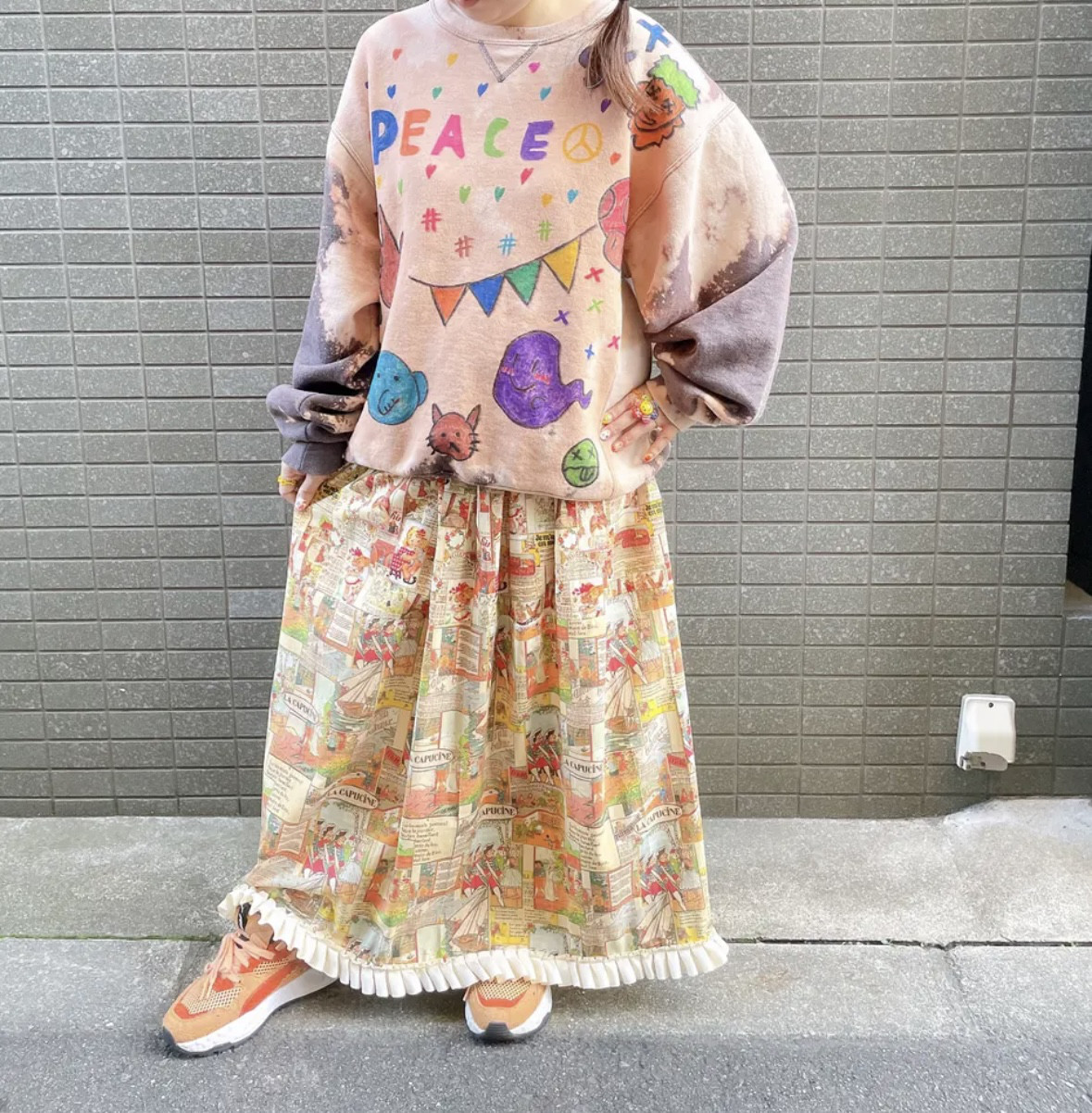 古着　ヴィンテージ　vintage sweat スウェット　トレーナー　ブリーチsweat リメイク　リメイクsweat