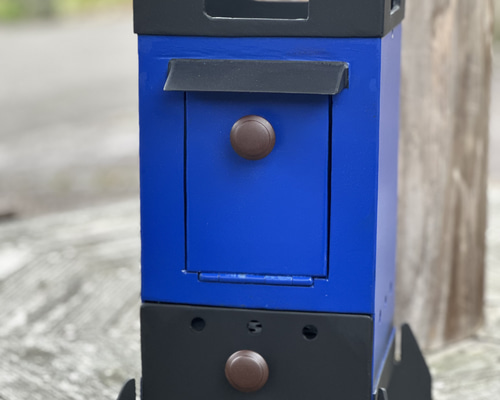 今なら専用木箱付　BBQコンロ　FIRE PIT Castle ブルー　焚き火台 専用木箱付き BBQコンロ ソロストーブ FIRE PIT Castle ブルー
