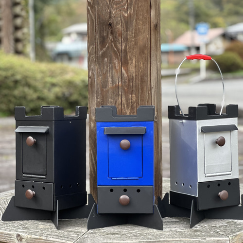 専用木箱付き BBQコンロ ソロストーブ FIRE PIT Castle ブルー